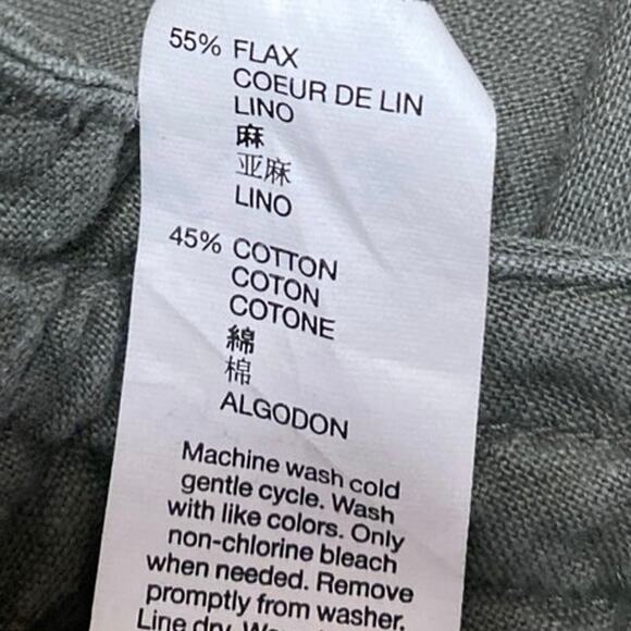 Gap Women's Green Linen Low Rise Drawstring Straight Leg Trousers Pants Size 4 - Picture 5 of 5